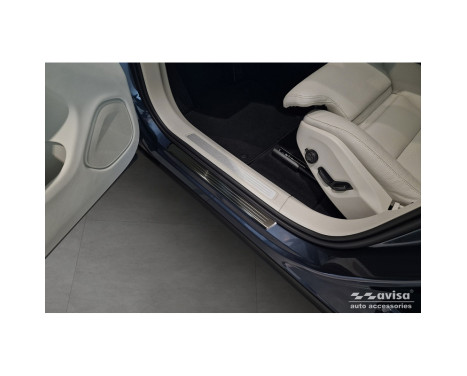 Black stainless steel door sill moldings suitable for Volvo XC60 II 2017-2021 & FL 2021- incl. R-Design - 'Lines