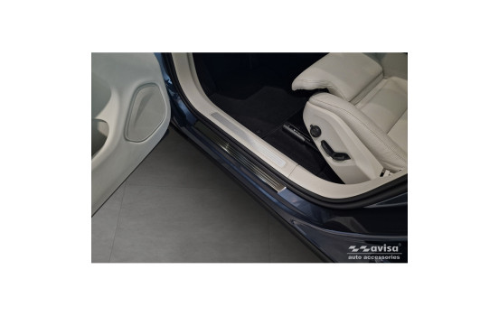 Black stainless steel door sill moldings suitable for Volvo XC60 II 2017-2021 & FL 2021- incl. R-Design - 'Lines
