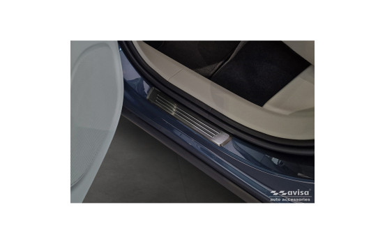 Black stainless steel door sill moldings suitable for Volvo XC60 II 2017-2021 & FL 2021- incl. R-Design - 'Lines, Image 4