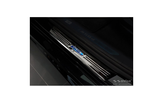 Black stainless steel door sill suitable for BMW X6 G06 2019- 'Hybrid' - 4-piece