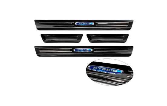 Black stainless steel door sill suitable for BMW X6 G06 2019- 'Hybrid' - 4-piece, Image 5