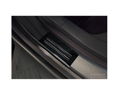 Black Stainless Steel Door Sill suitable for Ford Mondeo V Turnier 2014-2019 & Facelift 2019- 'Hybrid' - 4-d, Image 4