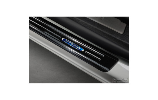 Black stainless steel door sills suitable for Citroën C5 Aircross 2018- 'Hybrid' - 4-piece, Image 3