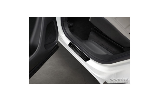 Black stainless steel door sills suitable for Citroën C5 Aircross 2018- 'Hybrid' - 4-piece, Image 4