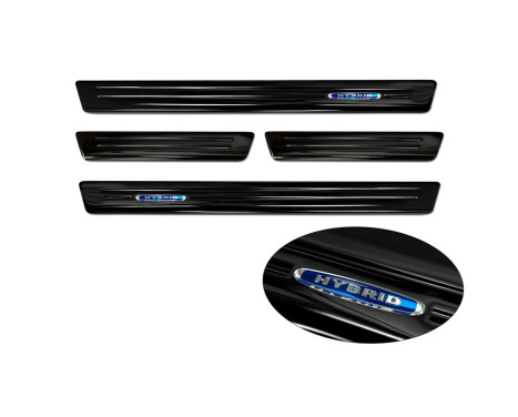 Black stainless steel door sills suitable for Citroën C5 Aircross 2018- 'Hybrid' - 4-piece, Image 5