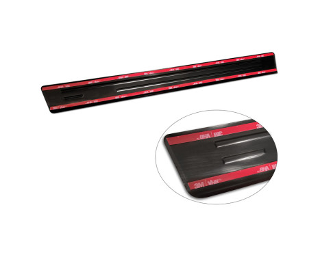 Black stainless steel door sills suitable for Citroën C5 Aircross 2018- 'Hybrid' - 4-piece, Image 6