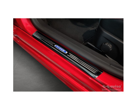 Black stainless steel door sills suitable for Ford Focus IV 2018- 'Hybrid' - 4 pieces