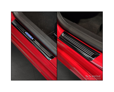 Black stainless steel door sills suitable for Ford Focus IV 2018- 'Hybrid' - 4 pieces, Image 4