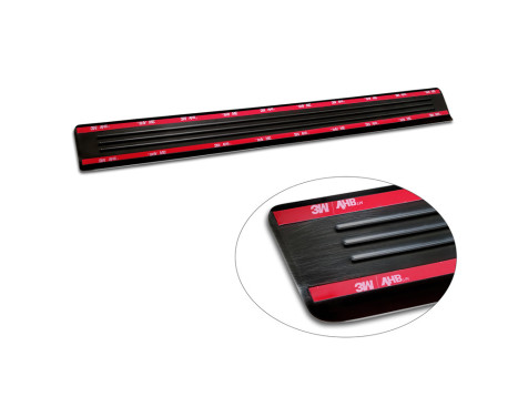 Black stainless steel door sills suitable for Ford Mustang Mach-E 2020 - 'Lines' - 4-piece, Image 7