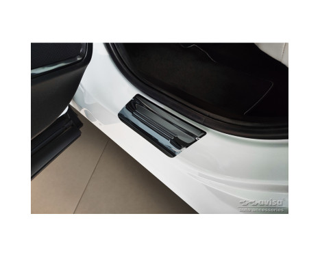 Black stainless steel Door sills suitable for Honda HR-V 2021- 'Hybrid' - 4 pieces, Image 4