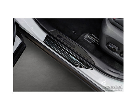 Black stainless steel door sills suitable for Lexus NX II 2021 - 'Lines' - 4-piece
