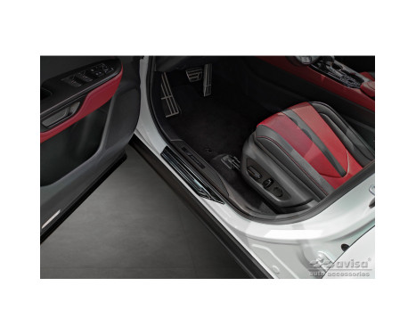 Black stainless steel door sills suitable for Lexus NX II 2021 - 'Lines' - 4-piece, Image 2