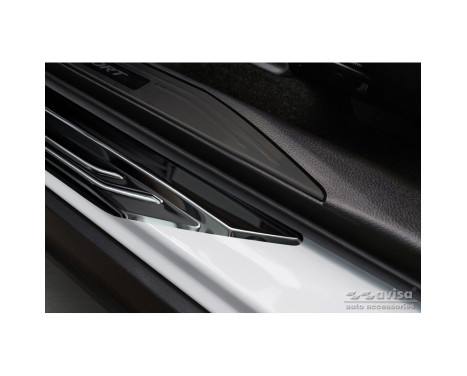 Black stainless steel door sills suitable for Lexus NX II 2021 - 'Lines' - 4-piece, Image 3