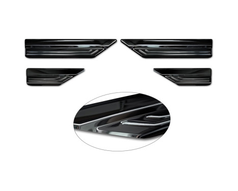 Black stainless steel door sills suitable for Lexus NX II 2021 - 'Lines' - 4-piece, Image 5