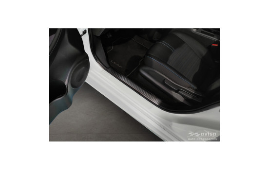 Black stainless steel door sills suitable for Nissan Leaf II 2017 - - 'Lines' - 4-piece
