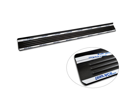 Black stainless steel door sills suitable for Nissan Leaf II 2017 - - 'Lines' - 4-piece, Image 7