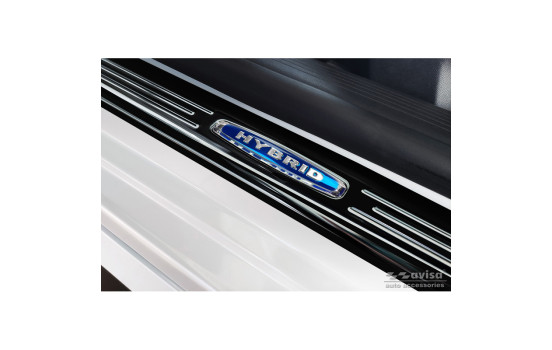 Black stainless steel door sills suitable for Peugeot 308 III 2021- 'Hybrid' - 4-piece, Image 3