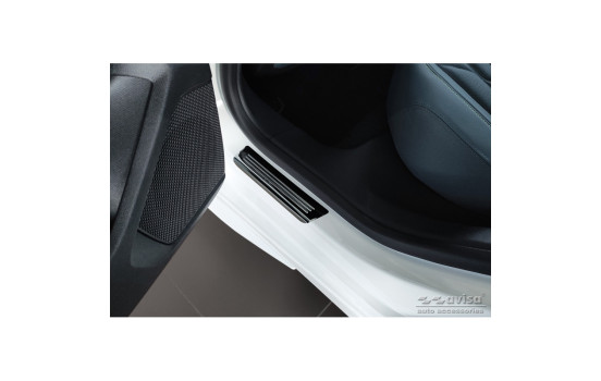 Black stainless steel door sills suitable for Peugeot 308 III 2021- 'Hybrid' - 4-piece, Image 4