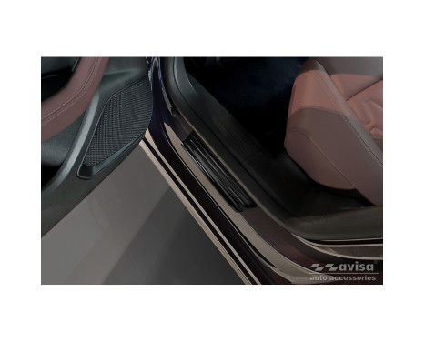 Black stainless steel door sills suitable for Peugeot 508 II Sedan 2019- 'Hybrid' - 4-piece, Image 4