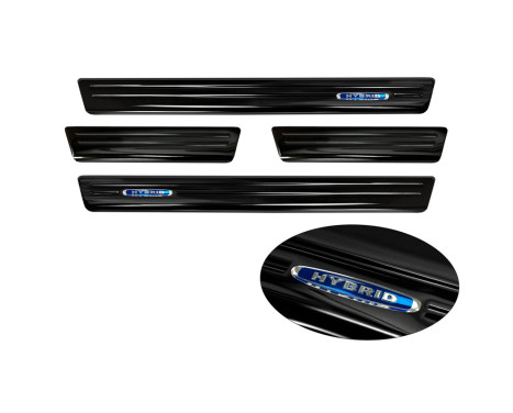 Black stainless steel door sills suitable for Peugeot 508 II Sedan 2019- 'Hybrid' - 4-piece, Image 5