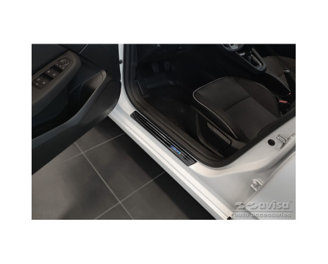 Black stainless steel door sills suitable for Renault Clio V 2019- 'Hybrid' - 2-piece