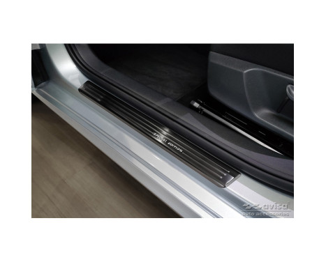 Black stainless steel door sills suitable for Skoda Fabia IV Hatchback 2021- 'Special Edition' - 4-piece