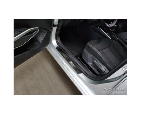 Black stainless steel door sills suitable for Skoda Fabia IV Hatchback 2021- 'Special Edition' - 4-piece, Image 3