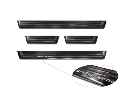 Black stainless steel door sills suitable for Skoda Fabia IV Hatchback 2021- 'Special Edition' - 4-piece, Image 5