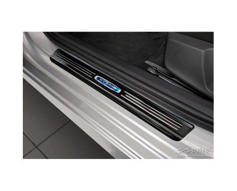 Black stainless steel door sills suitable for Skoda Octavia IV Sedan/Combi 2020- 'Hybrid' - 4-piece