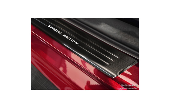 Black stainless steel door sills suitable for Toyota Yaris 2020- - 'Special Edition' - 4-piece, Image 2