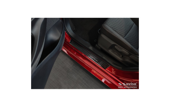 Black stainless steel door sills suitable for Toyota Yaris 2020- - 'Special Edition' - 4-piece, Image 3