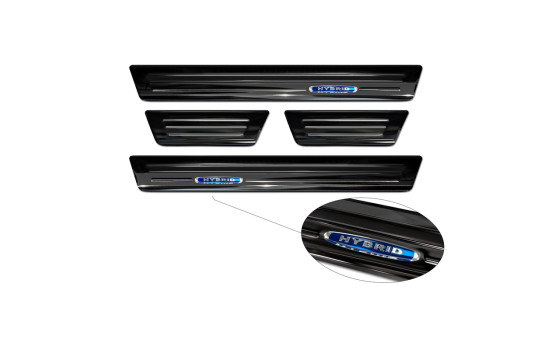 Black stainless steel door sills suitable for Toyota Yaris IV Hatchback 2020- 'Hybrid' - 4-piece, Image 5