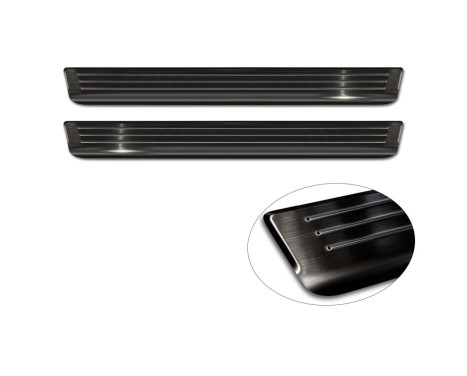 Black stainless steel door sills suitable for Volkswagen Caddy V 2020 - 2-piece, Image 5