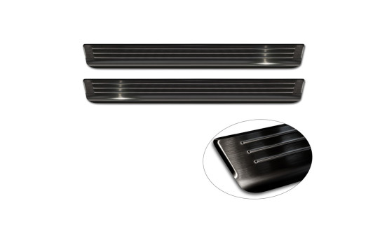 Black stainless steel door sills suitable for Volkswagen Caddy V 2020 - 2-piece, Image 5