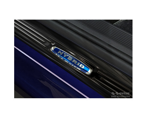 Black stainless steel door sills suitable for Volkswagen Golf VIII Hatchback/Variant 2020- 'Hybrid' - 4-piece, Image 3