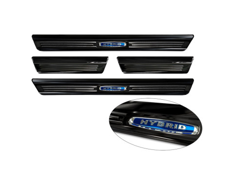 Black stainless steel door sills suitable for Volkswagen Golf VIII Hatchback/Variant 2020- 'Hybrid' - 4-piece, Image 5