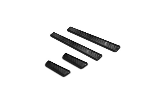Black stainless steel door sills suitable for Volkswagen Golf VIII HB 2020- Brushed Steel 'Lines' - 4-piece, Image 4