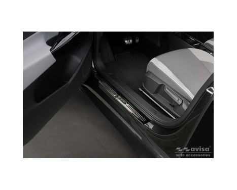 Black stainless steel door sills suitable for Volkswagen ID.3 2020- 'E-Power' - 4-piece, Image 2