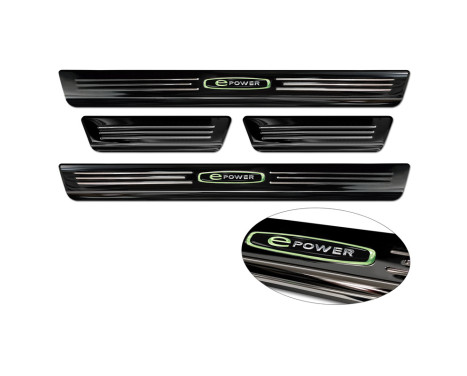 Black stainless steel door sills suitable for Volkswagen ID.3 2020- 'E-Power' - 4-piece, Image 5