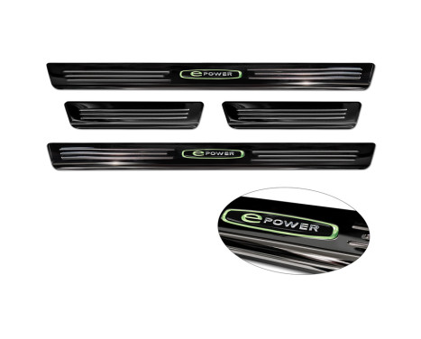 Black stainless steel door sills suitable for Volkswagen ID.4 2020- 'E-Power' - 4-piece, Image 5