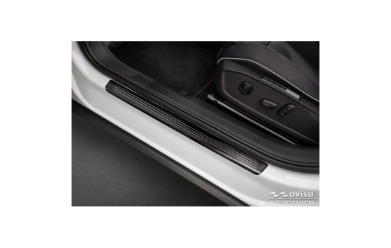 Black stainless steel door sills suitable for Volkswagen ID.5 2021 - - 'Lines' - 4-piece, Image 2