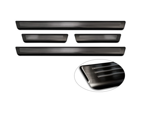 Black stainless steel door sills suitable for Volkswagen ID.5 2021 - - 'Lines' - 4-piece, Image 6