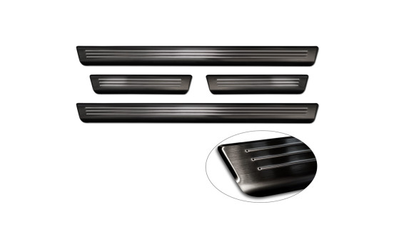 Black stainless steel door sills suitable for Volkswagen ID.5 2021 - - 'Lines' - 4-piece, Image 6