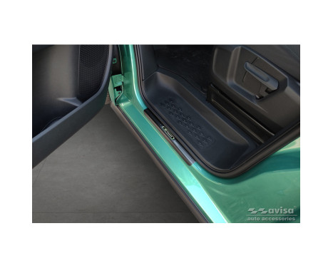 Black stainless steel Door sills suitable for Volkswagen ID.Buzz 2022- 'E-Power' - 2-piece