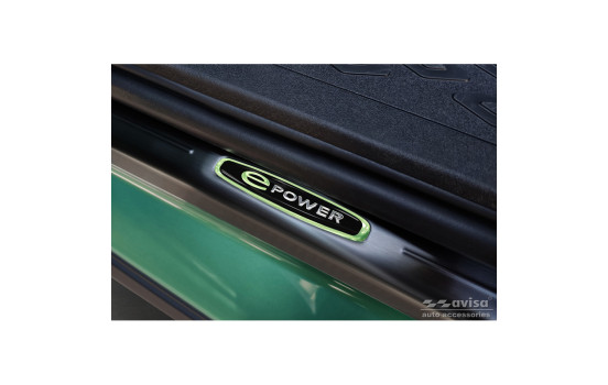 Black stainless steel Door sills suitable for Volkswagen ID.Buzz 2022- 'E-Power' - 2-piece, Image 3