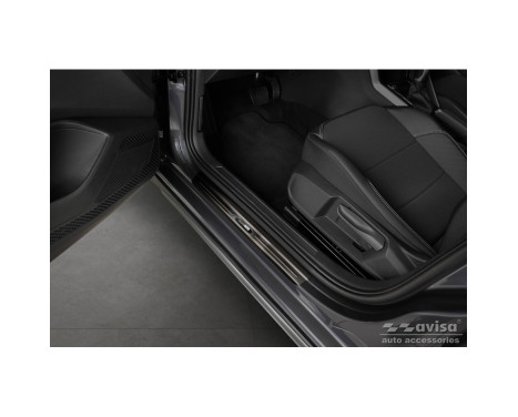 Black stainless steel Door sills suitable for Volkswagen Taigo 2021- 'Exclusive Edition' - 4 pieces, Image 2