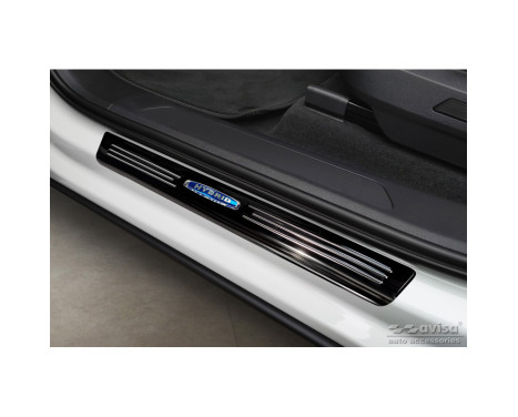 Black stainless steel door sills suitable for Volkswagen Touareg III 2018- 'Hybrid' - 4-piece