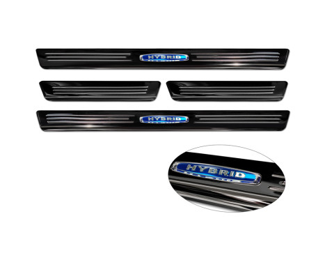 Black stainless steel door sills suitable for Volkswagen Touareg III 2018- 'Hybrid' - 4-piece, Image 5