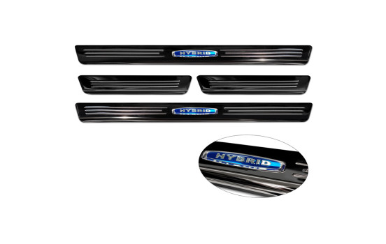 Black stainless steel door sills suitable for Volkswagen Touareg III 2018- 'Hybrid' - 4-piece, Image 5