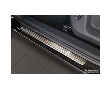Stainless steel door sill moldings suitable for Volkswagen Tiguan III (CT1) 2024- 'Lines' - 4-piece, Image 2